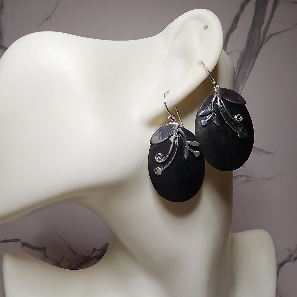 925 Silver Abalone Dangle Earrings